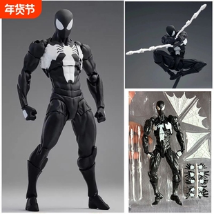 彩盒黑色邻居共生体3.0山口式蜘蛛侠手办毒液超可动模型玩具礼物