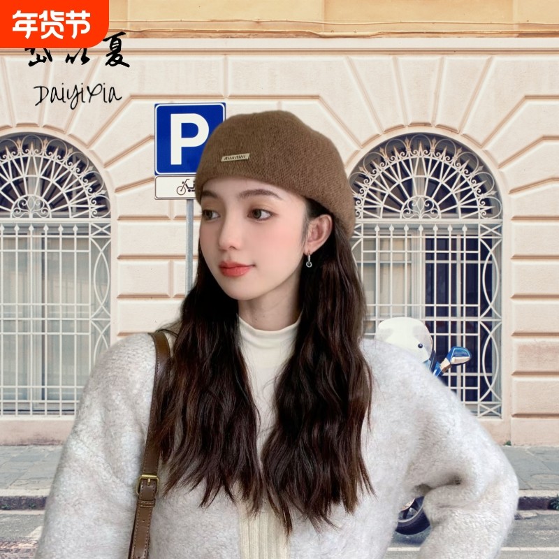 秋冬季铁标复古英伦风前进帽百搭两戴蓓蕾画家帽网红显脸小贝雷帽