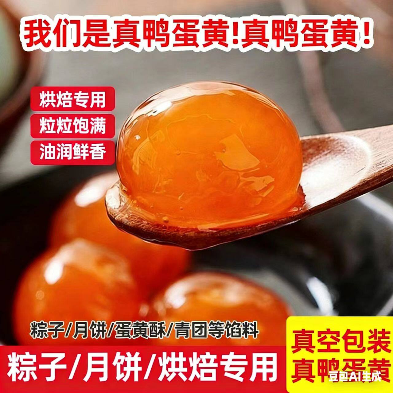 江西生咸鸭蛋黄青团专用原料蛋黄酥馅包粽子月饼馅料红心大号烘焙