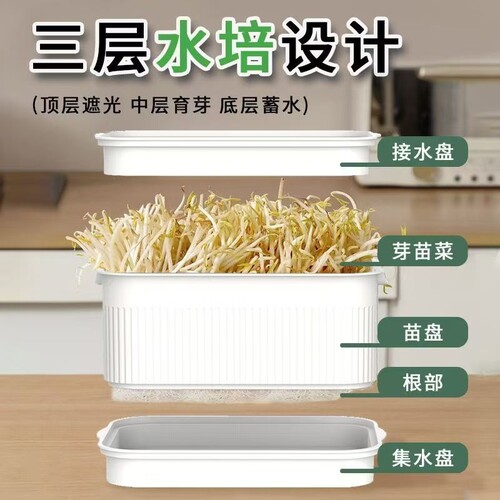【30天热销5288件】豆芽盆大号发芽盆托盘神器水培蔬菜种植架盒专