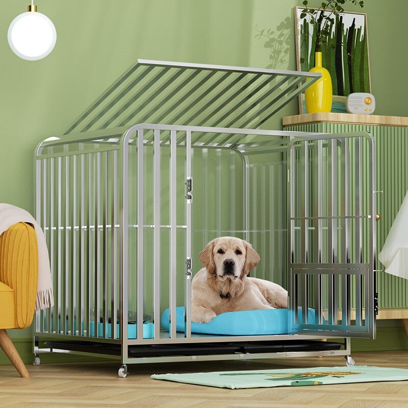 狗笼子中大型犬家用室内外带厕所加粗加固六面方管宠物笼金毛狗笼