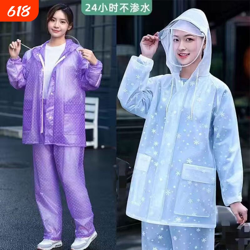 雨衣雨裤女款分体式全身防暴雨电动车成人防水服加厚女士套装