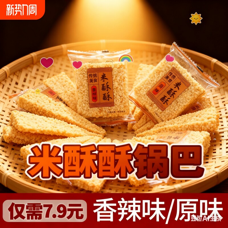 小米锅巴安徽特产网红糯米零食整箱老式小吃原味小包装手工夜宵