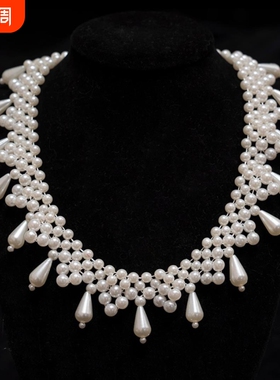 古风汉服唐装软璎珞项圈坦领襦裙珍珠流苏项链配饰日常古装饰品