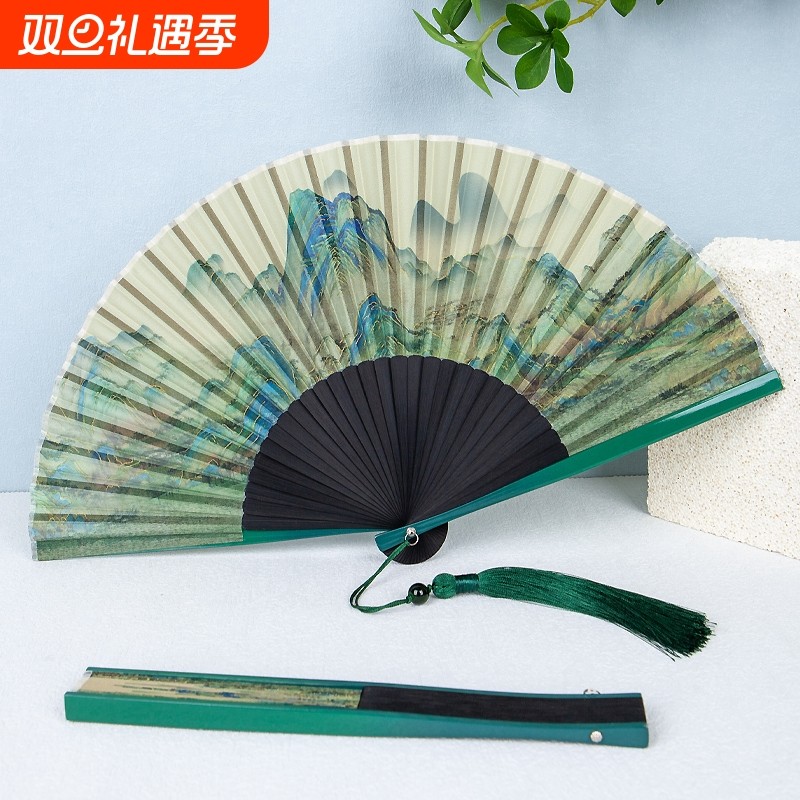 扇子夏天随身便携折扇古风国风旗袍走秀扇专用舞蹈儿童汉服扇礼物