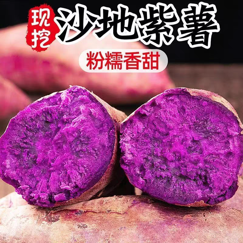 新鲜沙地紫薯农家自种现挖新鲜沙地紫罗兰香甜软糯紫薯宝宝辅食