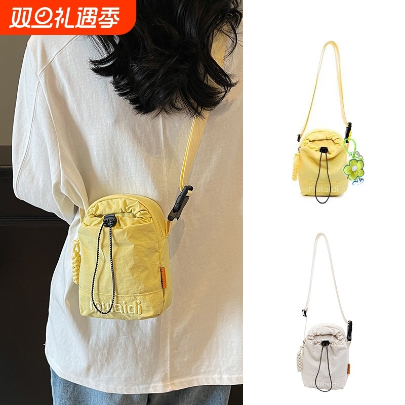 帆布手机包女斜挎新款休闲迷你小包轻便水杯包运动小跨包夏天小包