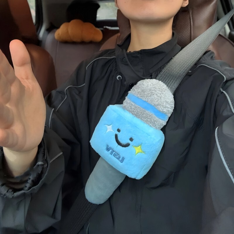 可爱麦克风车载装饰可拆卸公仔图片