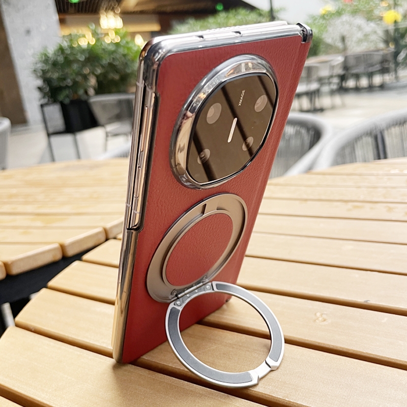 适用于华为MateX6典藏版手机壳mateX5支架铰链保护套磁吸充电荔枝纹皮革matex6简约商务X6男款科技风轻薄外壳