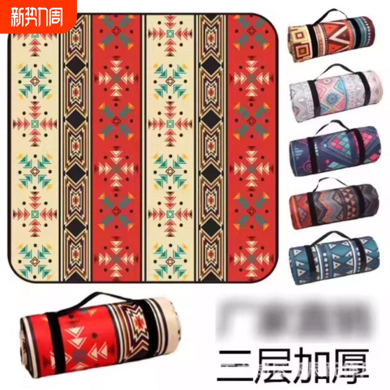 民族风防潮垫加厚野餐垫帐篷野餐布春游草坪垫野炊垫铝膜加厚垫子