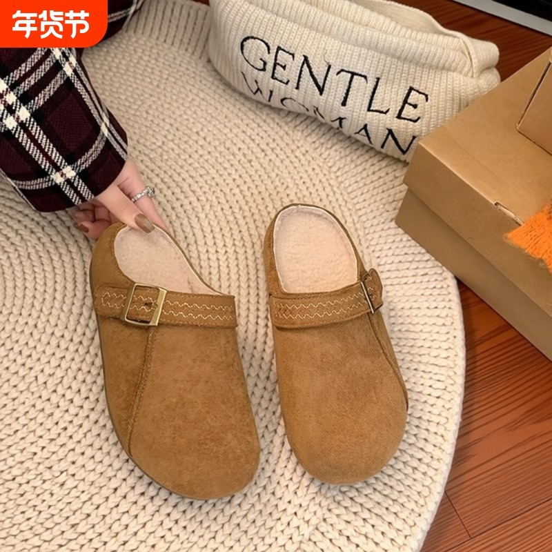 英国真皮黄色勃肯鞋女夏季外穿2025年新款厚底包头半拖鞋穆勒单鞋,女鞋,勃肯鞋/软木鞋,淘宝优惠券,粉丝福利购,淘宝优惠卷