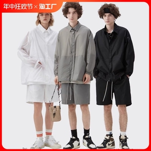 欧美街头防晒服外套透气皮肤衣防晒衣男潮牌宽松轻软外套