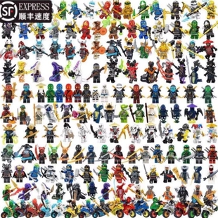 兼容乐高手工盲盒儿童积木幻影忍者人仔小人偶全套摩托车益智收纳