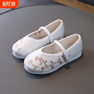 汉服女童老北京绣花鞋儿童布鞋中国风宝宝公主鞋学生古装表演出鞋