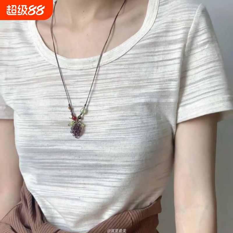 YUNDRA緑漩 自制葡萄项链 波西米亚复古葡萄串珠项链时尚百搭