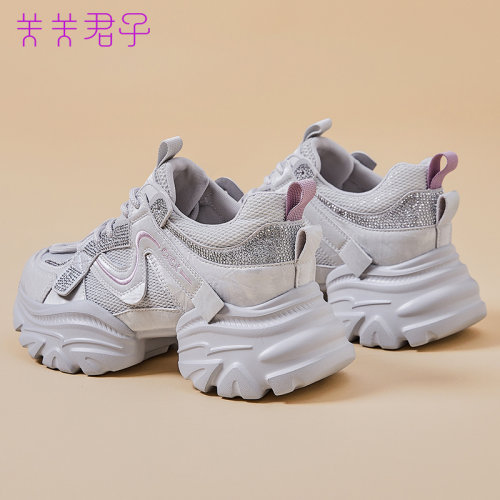 小个子厚底增高7CM老爹鞋女