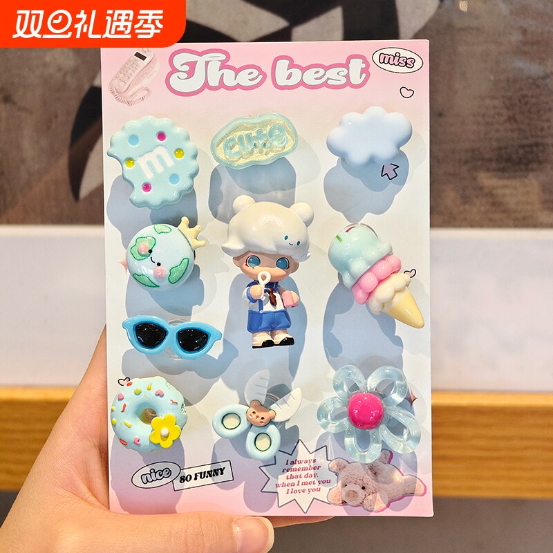 洞洞鞋花配饰 适配Crocs鞋装饰花可爱鞋扣配件鞋上卡通组合可拆