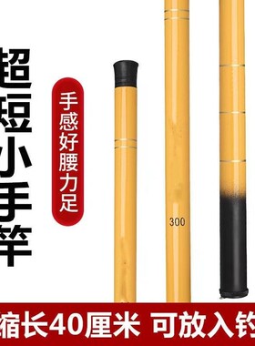 钓鱼竿迷你超小玻璃钢短