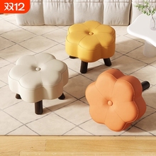 客厅小凳子家用矮凳实木板凳沙发凳换鞋凳创意软包网红圆凳子实用