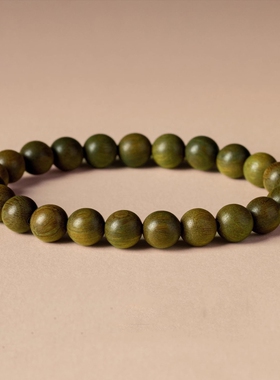 绿檀木质单圈手串 一条装