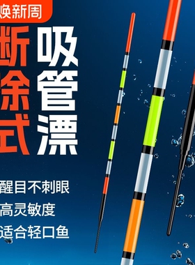 新型加粗醒目吸管浮漂直插式加长浮漂高灵敏草洞立漂空心野钓鱼漂