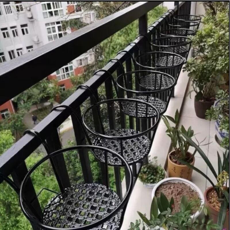 花架阳台悬挂式铁艺花篮栏杆护栏窗台绿萝吊兰花盆架挂架置物架子