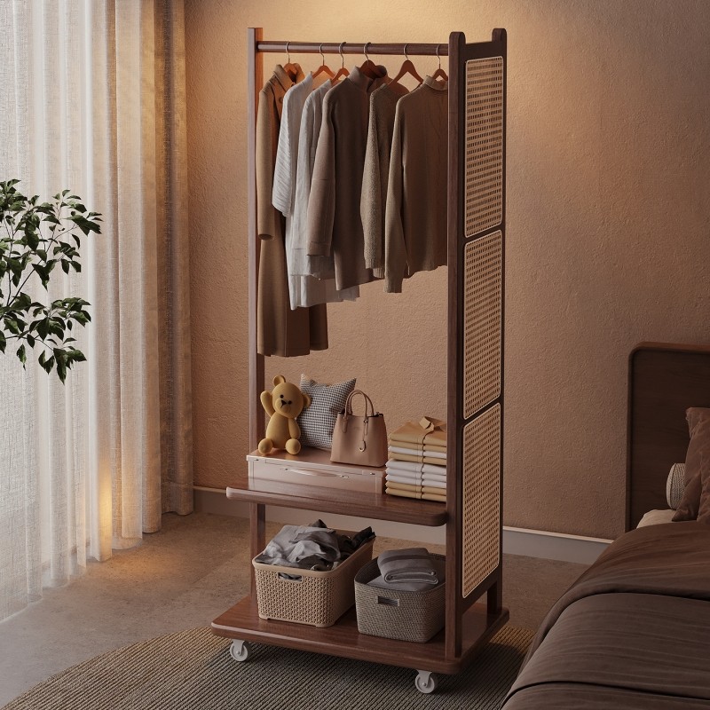 挂衣架卧室落地不占空间塑藤衣帽架床边晚上放衣服神器挂衣服架子