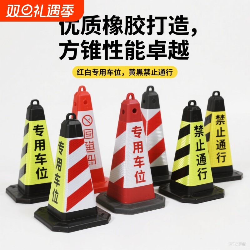 停车桩禁止停车塑料路锥方锥交通反光锥警示柱雪糕筒路障请勿泊车