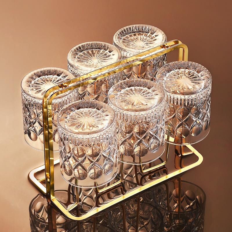 威士忌酒杯水晶鸡尾洋酒杯子古典杯玻璃家用喝啤酒杯红酒酒具套装