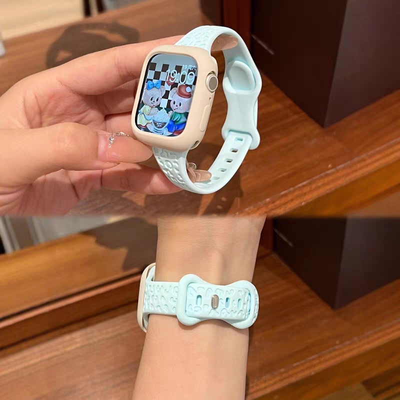 豹纹硅胶小蛮腰表带适用苹果手表s11通用applewatchS10细款表带S9
