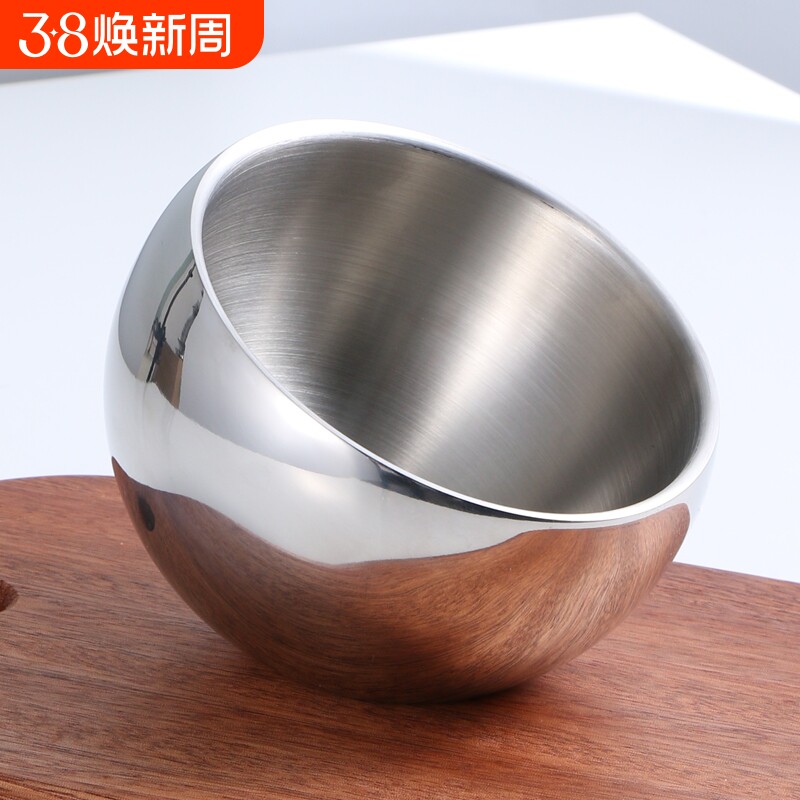 不锈钢桌面垃圾桶收纳储物烟灰缸商用斜口碗调料罐餐厅自助酱料碗