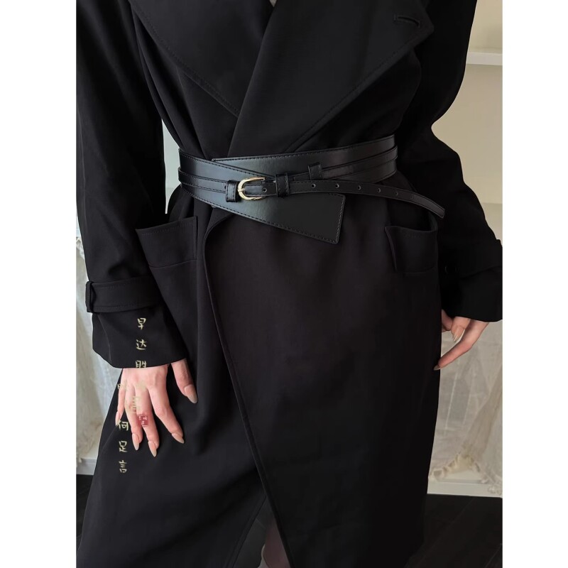 复古西装外套腰带女秋冬高级感大衣皮带装饰腰封小众设计腰间配饰