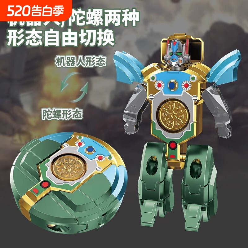 2025儿童变形机器人指尖陀螺玩具男女孩机甲汽车生日礼物解压手指
