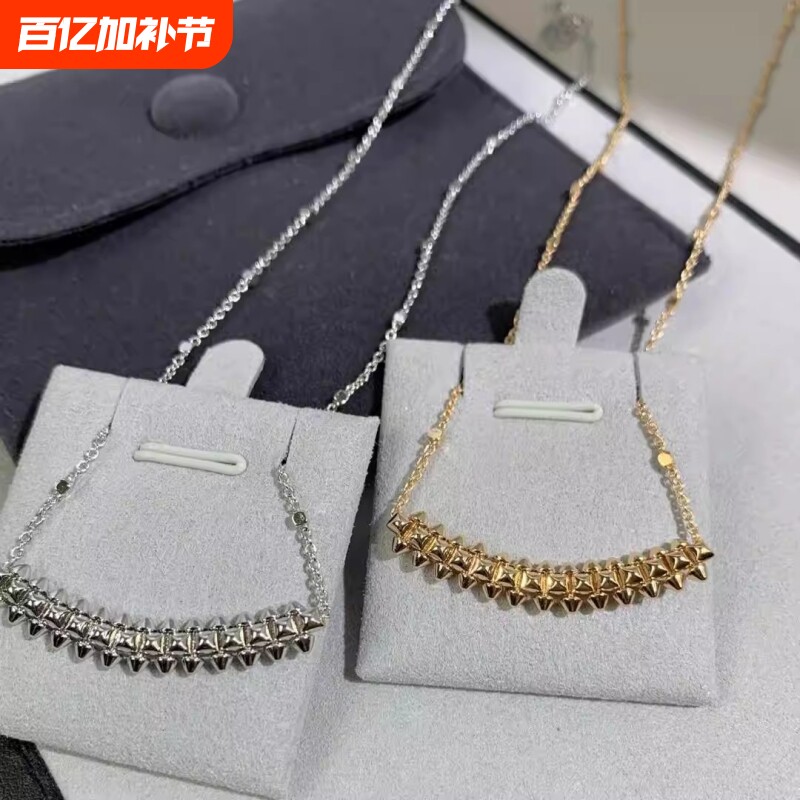 香铆钉钉子项链子弹头锁骨链情侣男女高级感玫瑰金金色戒指银色