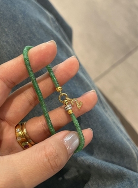 新中式冰绿色算盘珠手串国风钰髓小米珠手链显白显气质复古手饰品