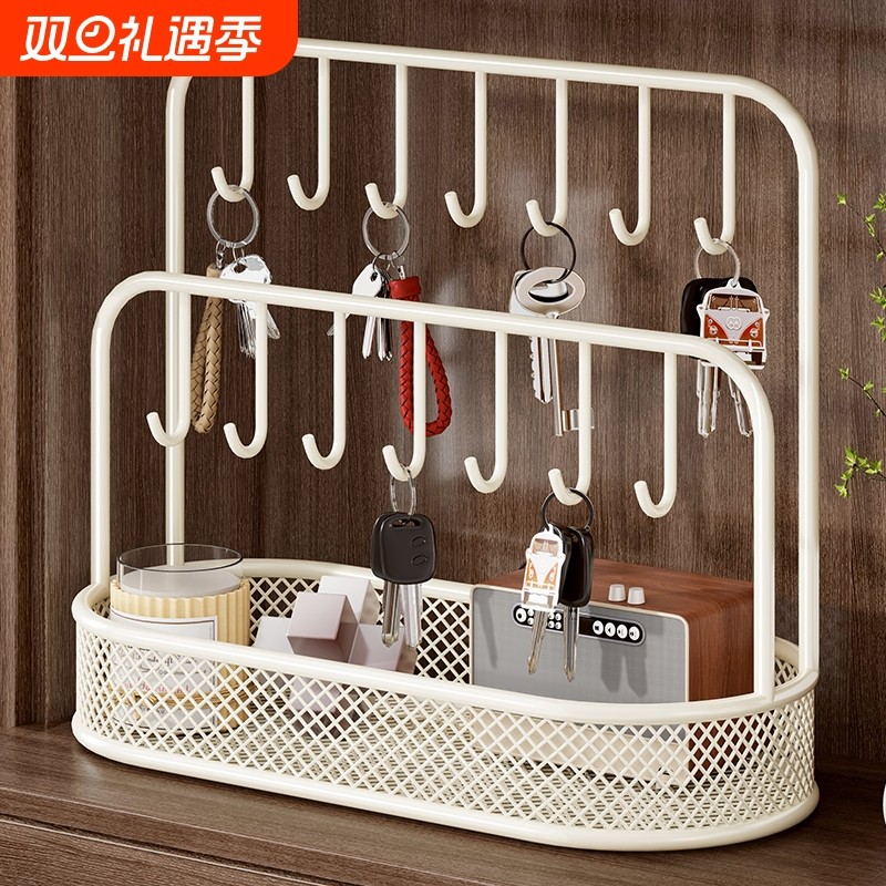 入户门口鞋柜置物架玄关钥匙收纳装饰盒摆件桌面整理神器桌上架子
