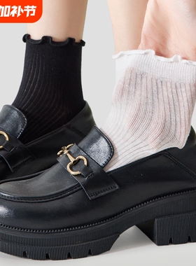 袜子女夏季薄款网眼透气短袜无骨甜美花边纯白色棉袜2026新款爆款