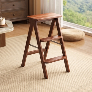 实木梯凳家用多功能加厚折叠梯椅登高梯子两用爬梯子可折叠家居
