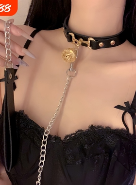 宫铃项圈女高级黑色铃铛锁骨链