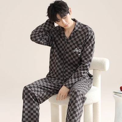 睡衣男秋季2025年新款纯棉长袖秋冬款男士睡衣大码家居服套装