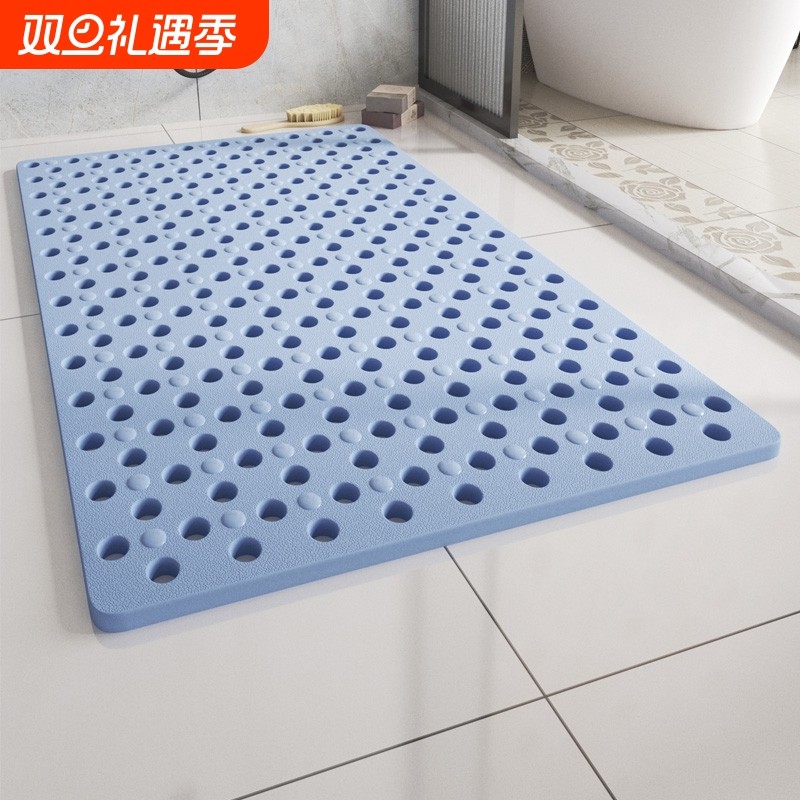 浴室防滑垫卫生间地垫洗澡间淋浴房脚垫防摔排水吸盘新款硅胶沐浴