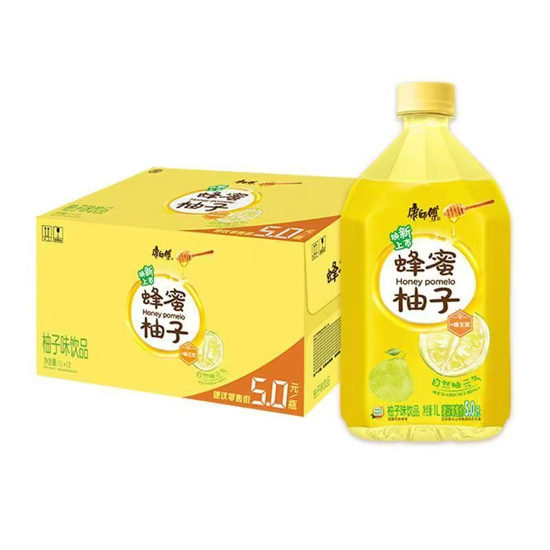 康师傅蜂蜜柚子茶1000ml整箱12瓶 柚子味饮品 广东