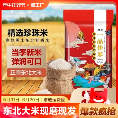 厂家直销10斤当季新米现磨现发稻香米珍珠米东北大米5kg稻花香米