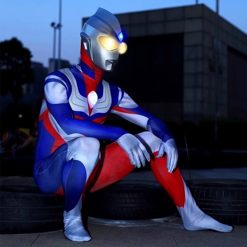 赛罗奥特超人男童衣服迪迦大人版连体衣儿童cos演出服成人战衣女