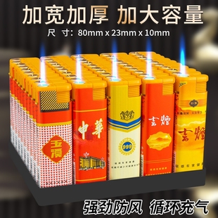 便利店批发个人家用便携火机 商超防风防爆一次性直冲打火机新款