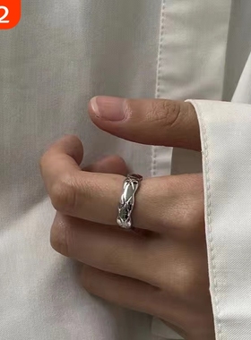 小众设计双层交叉套戒女ins潮网红时尚个性可调节食指戒指环开口