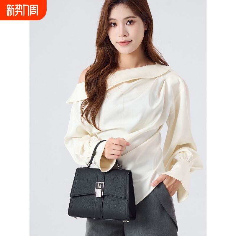 店酷奇网红真皮手提包包女新款高级质感小方包通勤手拎包单肩斜挎