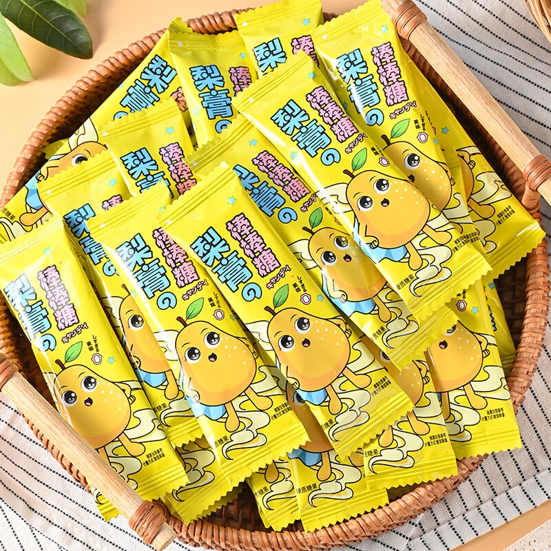 秋梨膏雪梨枇杷棒棒糖儿童宝宝零食健康小吃营养健康年货批发糖果