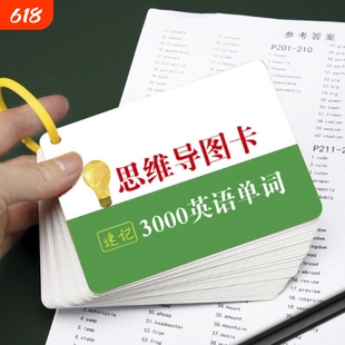 初中英语思维导图速记3000词汇中考高频词单词卡片发音神器拼读