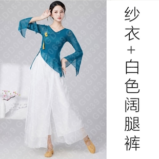古典舞飘逸纱衣身韵新款 演出服女中国风练功服舞蹈上衣女阔腿裤
